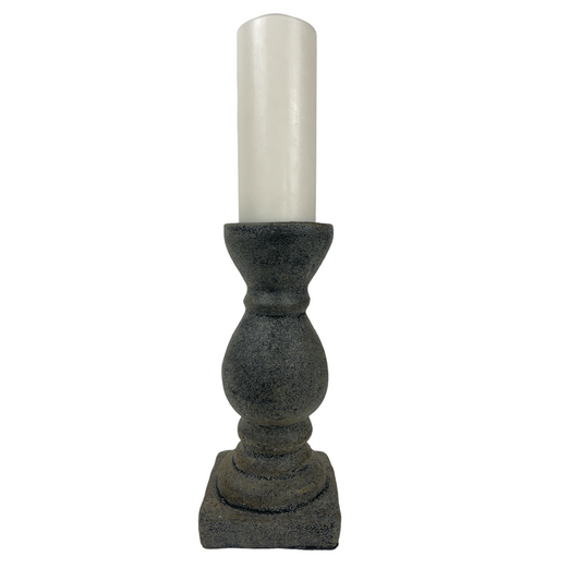 The chunky yet elegant Mattia Terracotta Candle Holder is substantial enough to work on its own or as a beautiful collection of candle holders on a mantelpiece or a table. Styled.