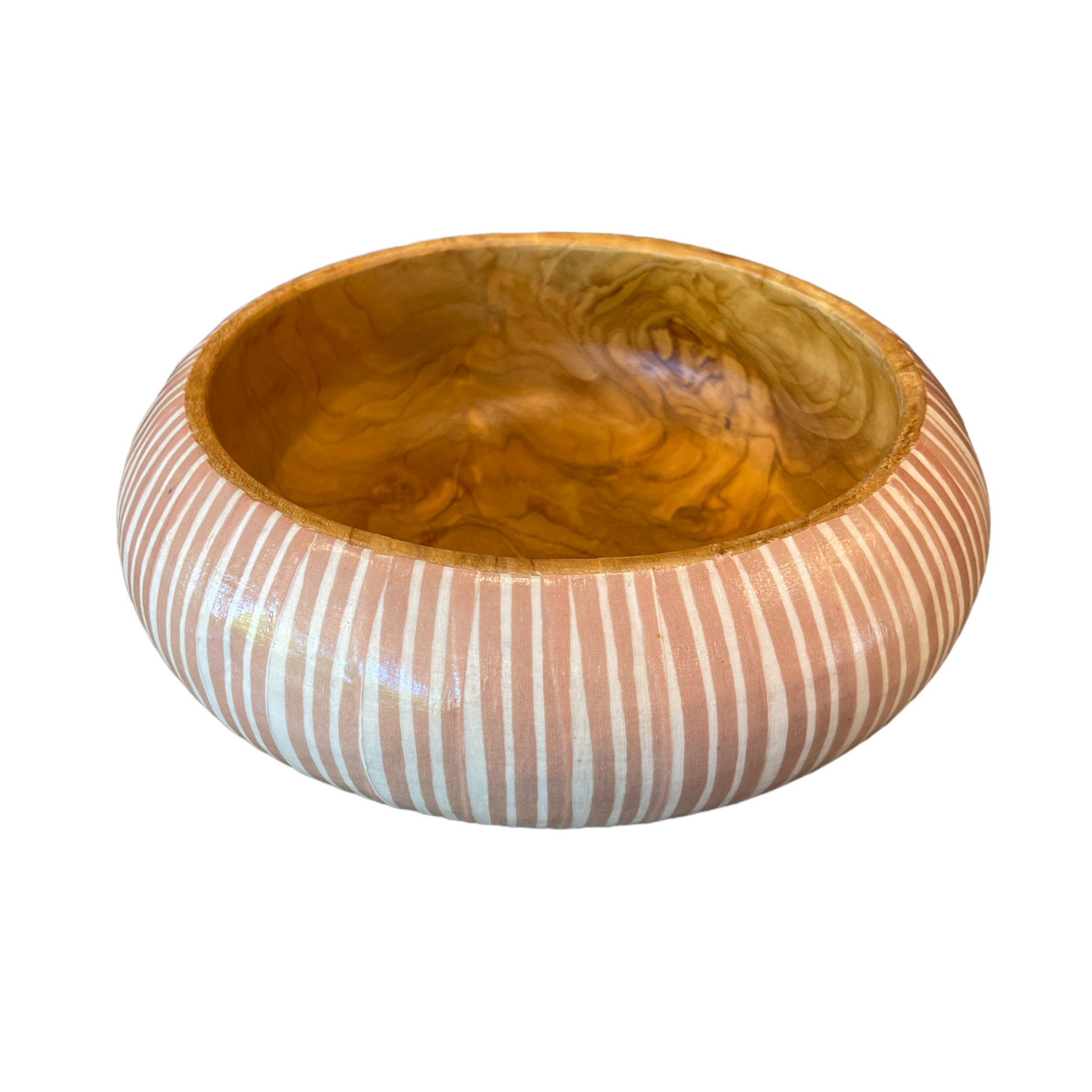 Artfully designed, our Handcrafted Batik &amp; Teak Wood Bowl lend just the right amount of texture and dimension to your table. Formed from teak wood, the warm reddish-brown hues and beautiful natural grains perfectly pair with the playful Batik pattern.