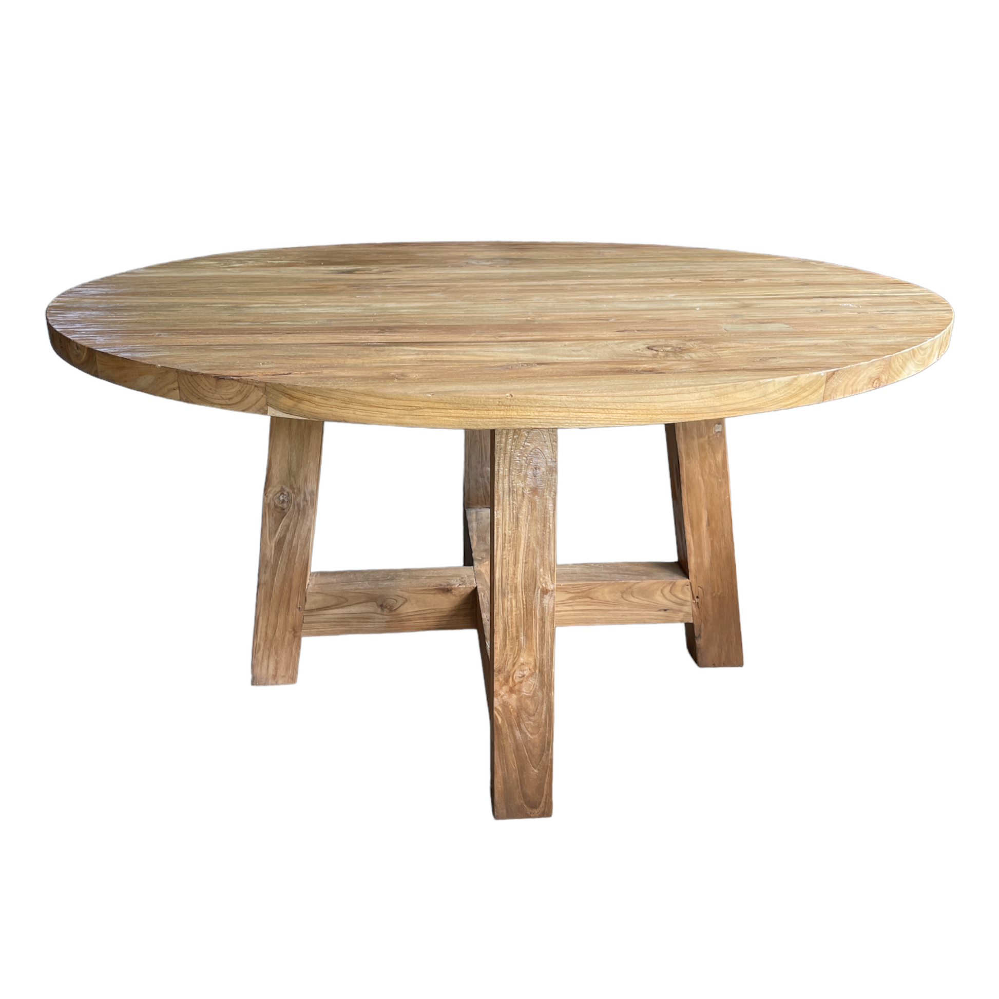 Constructed from solid teak, our Ardell Table offers both form and function to your dining space with its round shape. Suitable for indoor or outdoor use. Front