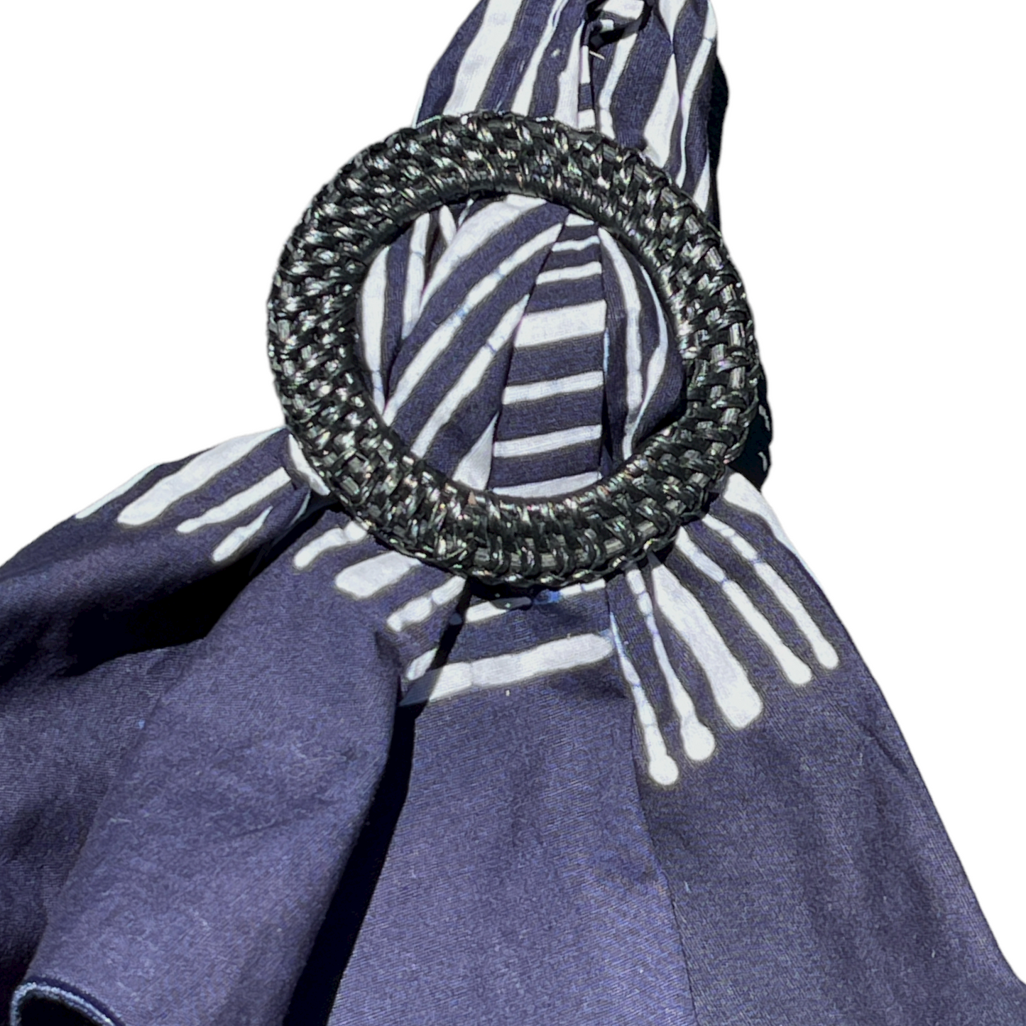 The Rattan Black Woven Napkin Ring adds an organic, natural texture to any place setting. Front