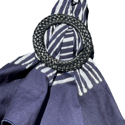 The Rattan Black Woven Napkin Ring adds an organic, natural texture to any place setting. Front