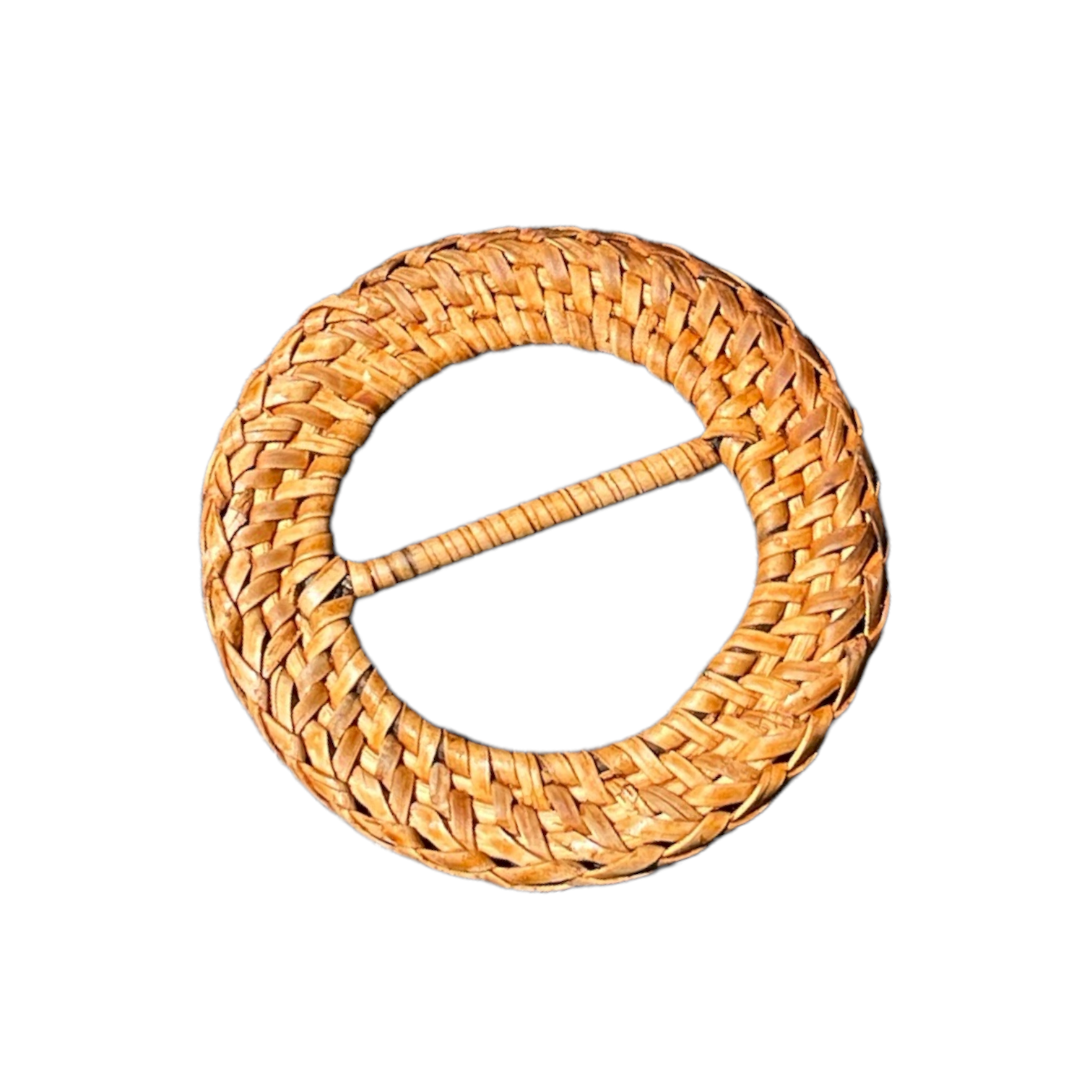 The Rattan Natural Napkin Ring adds an organic, natural texture to any place setting. Close up.