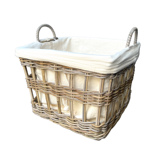 These beautiful rattan baskets are handmade in South East Asia. With a natural look and feel, the Lili Basket brings always welcome additional storage capacity to your living space.