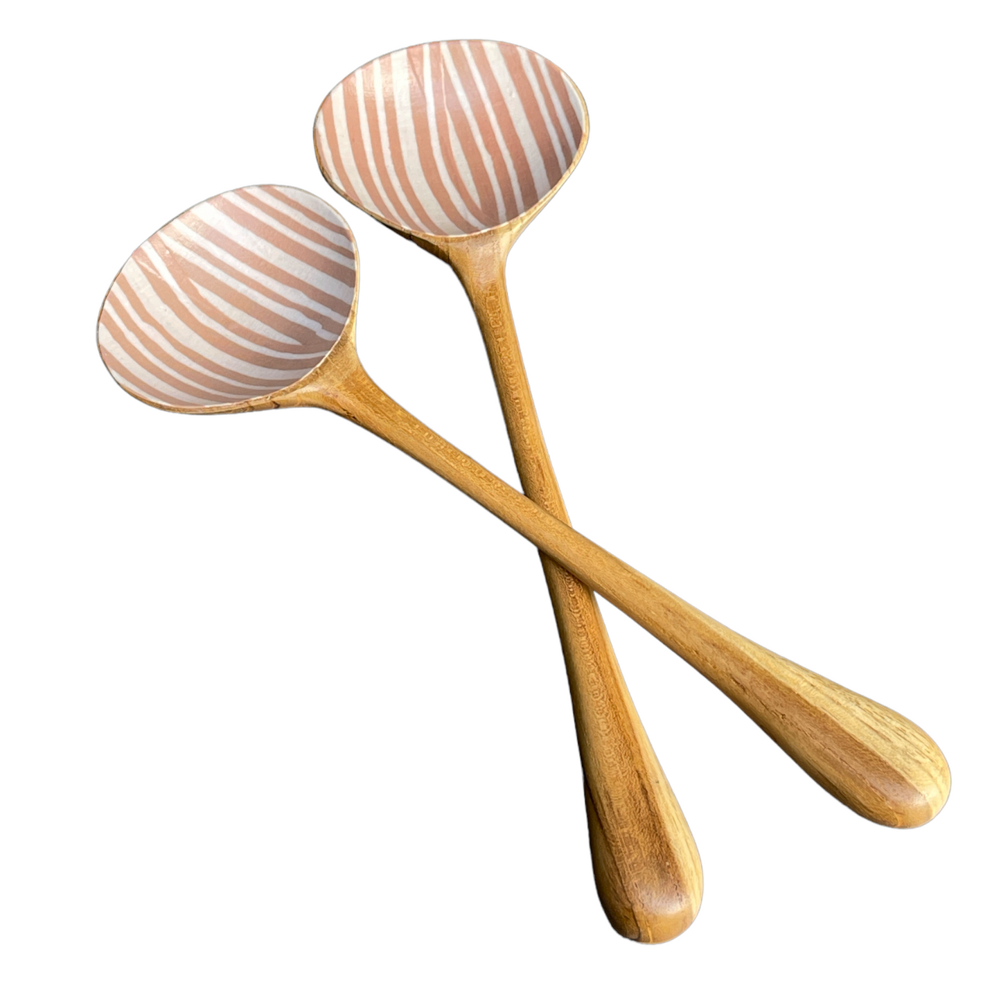 Melayani Batik & Teak Salad Servers - Taupe