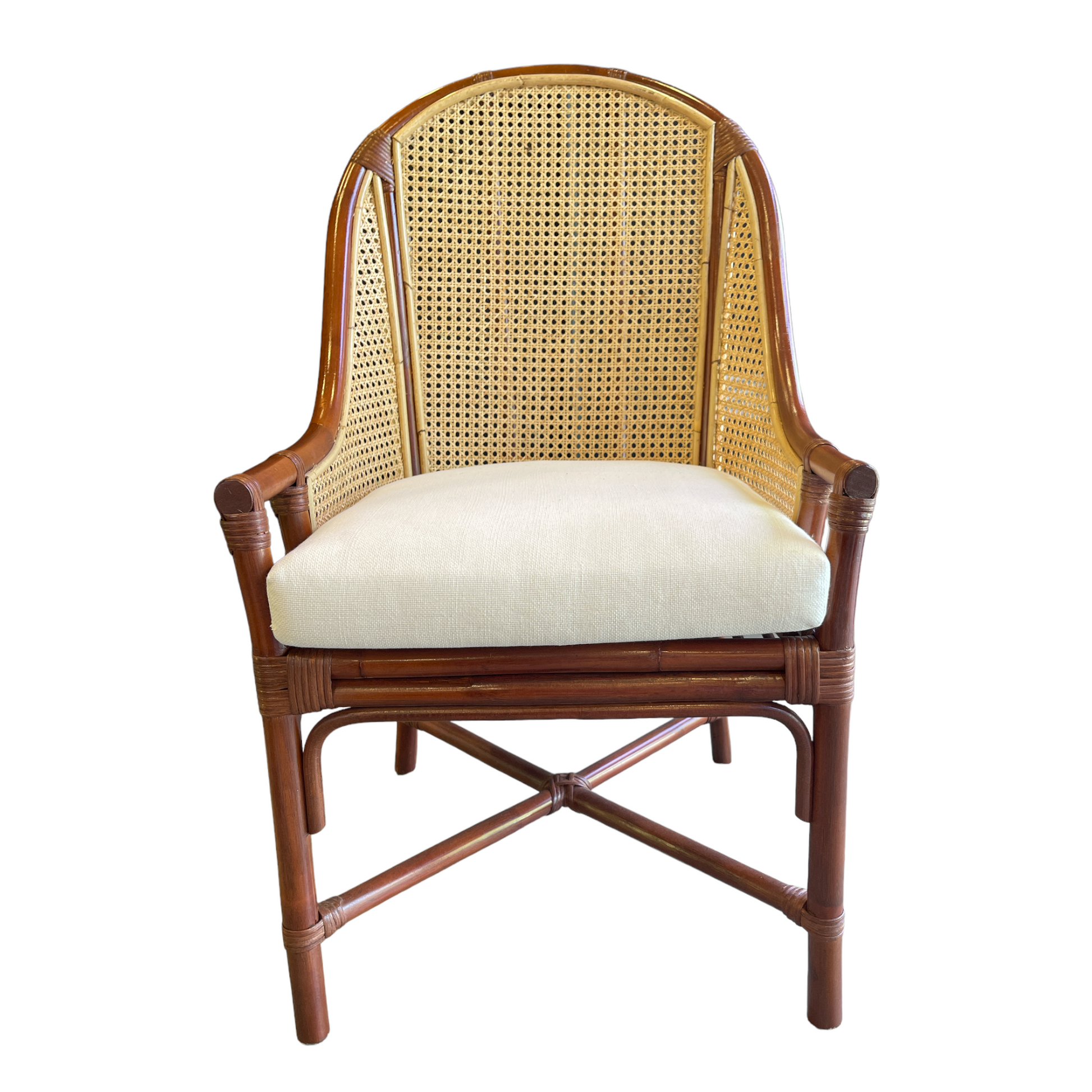 The Anggun Rattan Armchair is the ultimate in natural comfort and style. The rattan material gives the chair a beautifully tactile and natural quality. Style with a scatter cushion or throw for extra comfort. Front