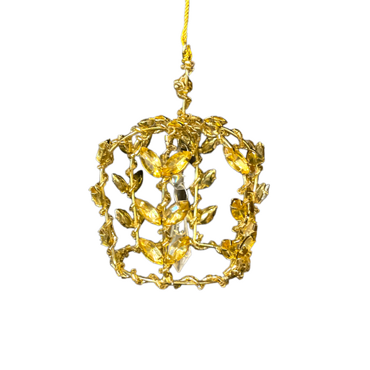 Experience the exquisite beauty of Christmas with our Altair Gold Gilt Crown Ornament, featuring stunning yellow and white crystals that add a delicate and dazzling touch to your holiday decor. Enchant your senses and inspire your holiday spirit with this gorgeous ornament.