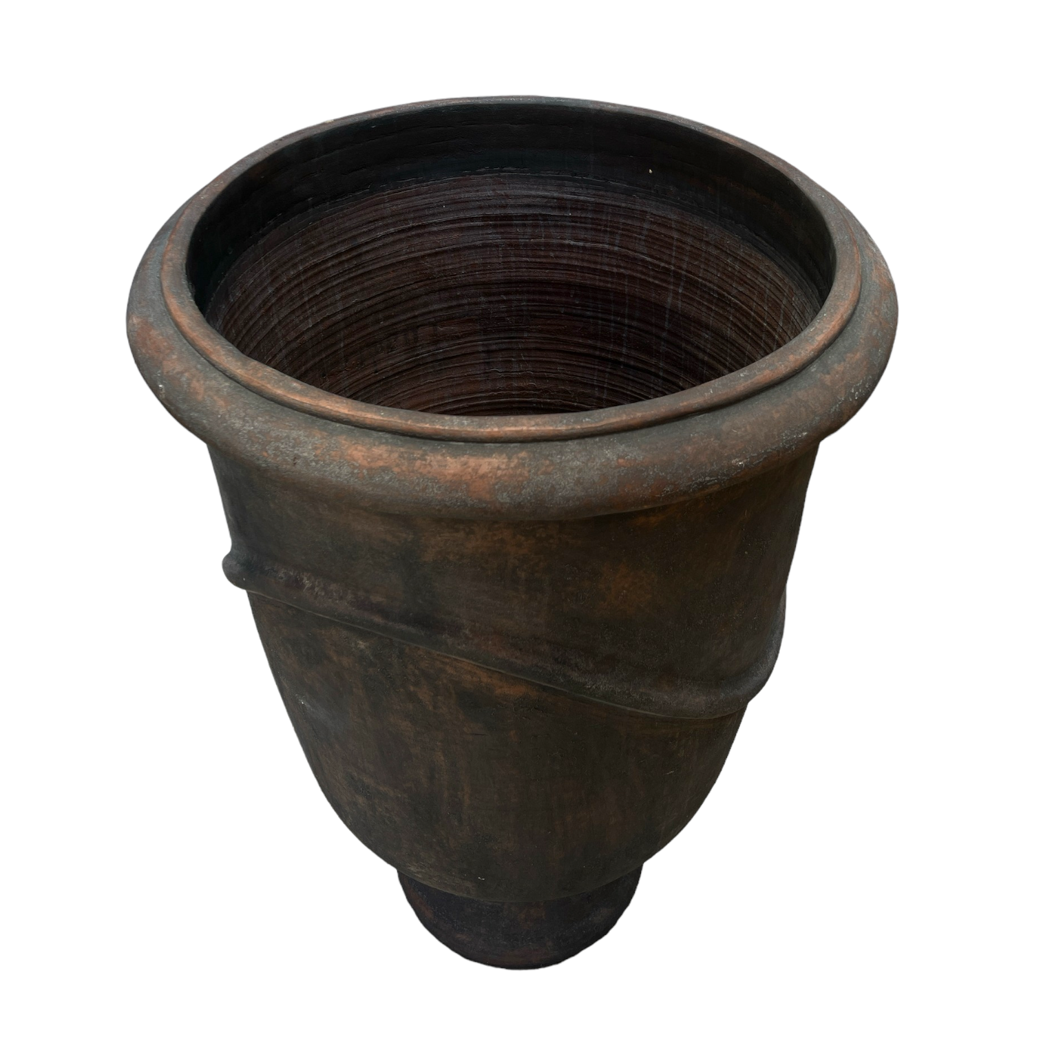 Indulge in the timeless design and rustic charm of this textured pot. Its classic shape and pared-back aesthetic give it a unique character that will enhance any space.