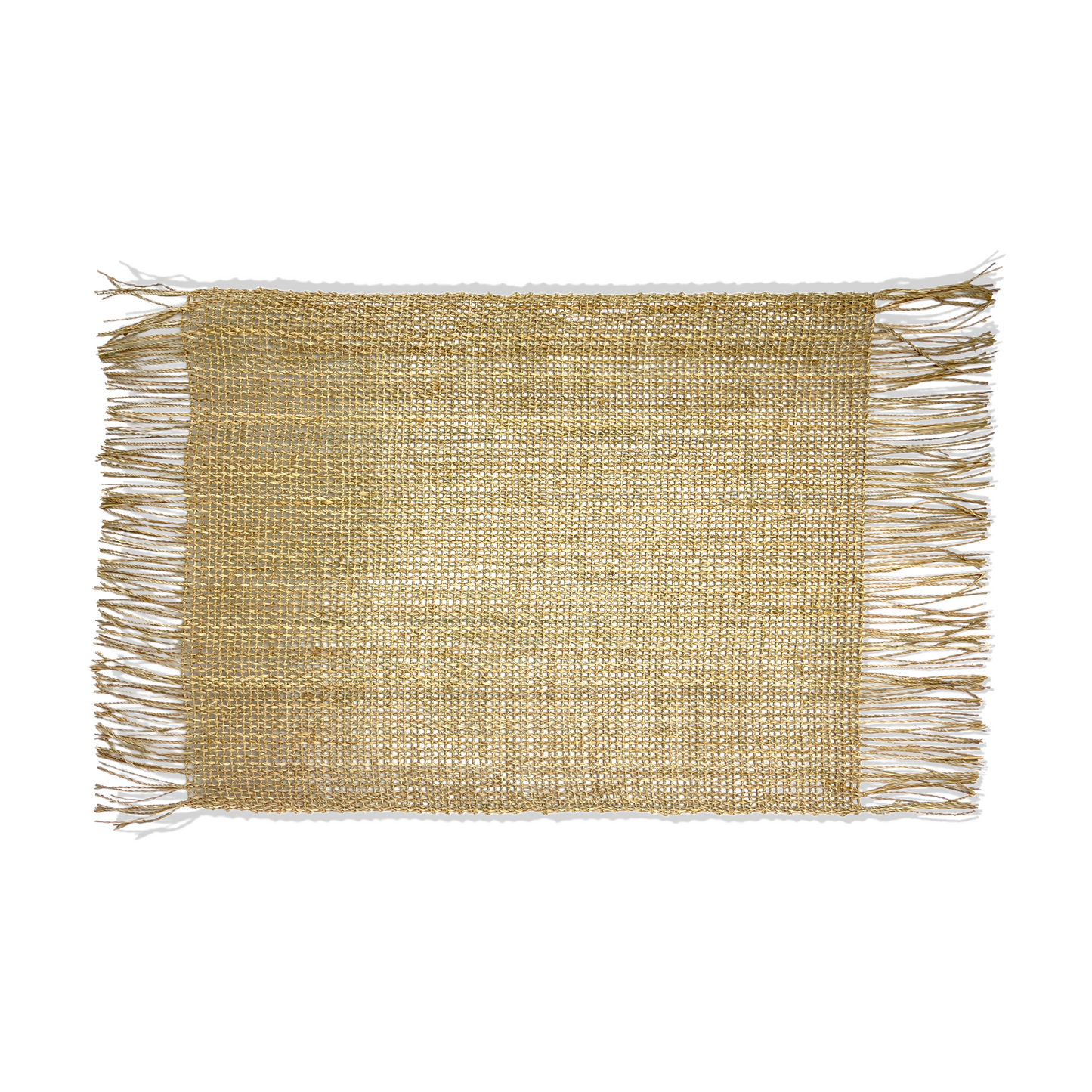 With a delicate fringe, our warm-toned Cahya Natural Fringed Placemat is a welcoming addition to table settings.